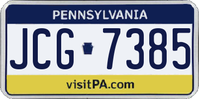PA license plate JCG7385