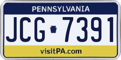 PA license plate JCG7391