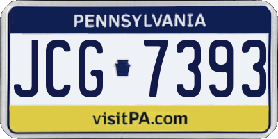 PA license plate JCG7393