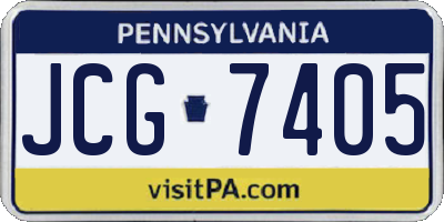 PA license plate JCG7405