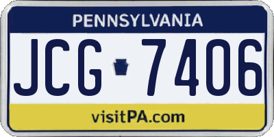 PA license plate JCG7406
