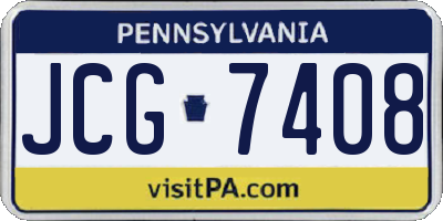 PA license plate JCG7408