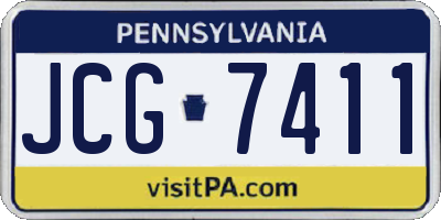 PA license plate JCG7411