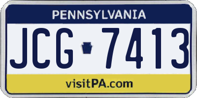 PA license plate JCG7413