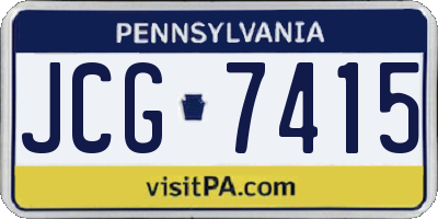 PA license plate JCG7415