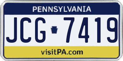 PA license plate JCG7419