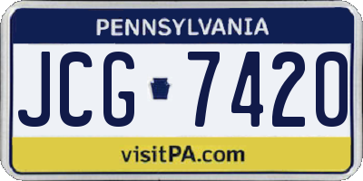 PA license plate JCG7420