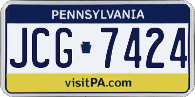 PA license plate JCG7424