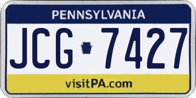 PA license plate JCG7427