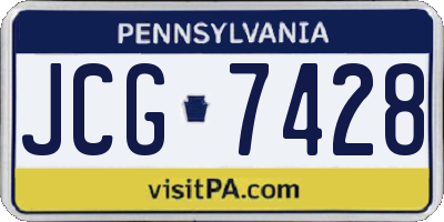 PA license plate JCG7428
