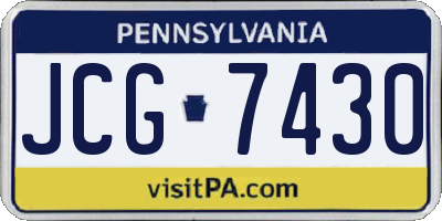 PA license plate JCG7430