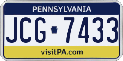 PA license plate JCG7433