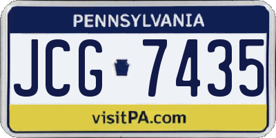 PA license plate JCG7435