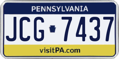 PA license plate JCG7437