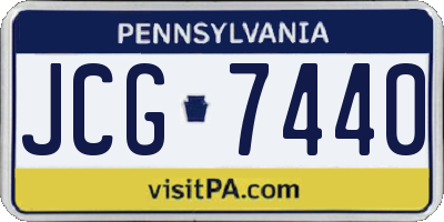 PA license plate JCG7440
