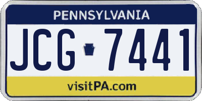 PA license plate JCG7441