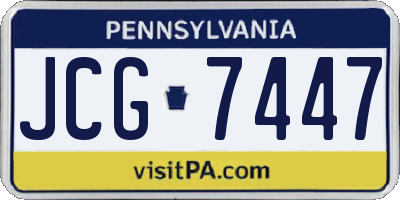 PA license plate JCG7447
