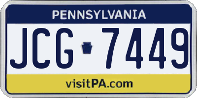 PA license plate JCG7449