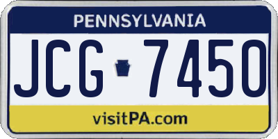 PA license plate JCG7450