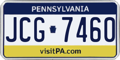PA license plate JCG7460