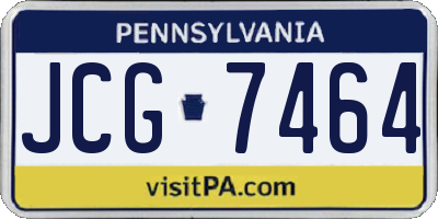 PA license plate JCG7464