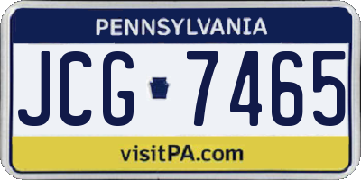 PA license plate JCG7465