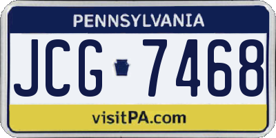 PA license plate JCG7468
