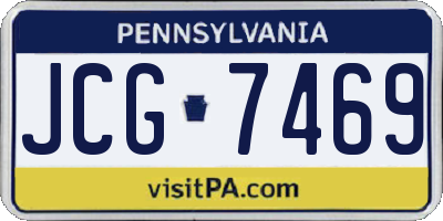 PA license plate JCG7469