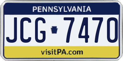 PA license plate JCG7470