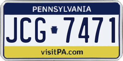 PA license plate JCG7471