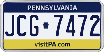PA license plate JCG7472