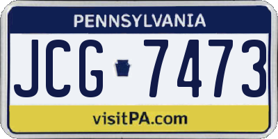 PA license plate JCG7473
