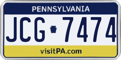 PA license plate JCG7474