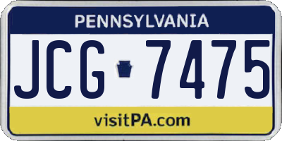 PA license plate JCG7475