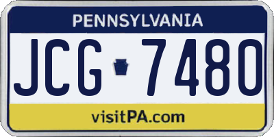 PA license plate JCG7480