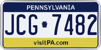 PA license plate JCG7482