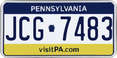 PA license plate JCG7483