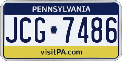 PA license plate JCG7486