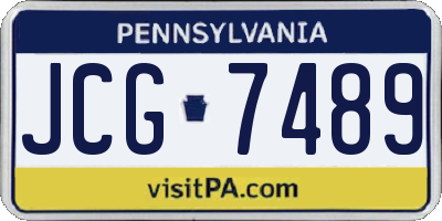 PA license plate JCG7489