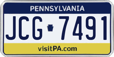 PA license plate JCG7491