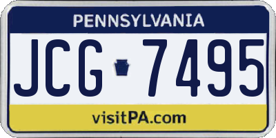 PA license plate JCG7495
