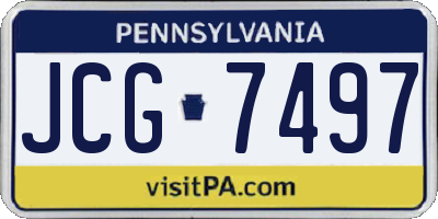 PA license plate JCG7497