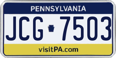 PA license plate JCG7503