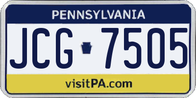 PA license plate JCG7505