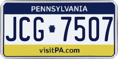 PA license plate JCG7507