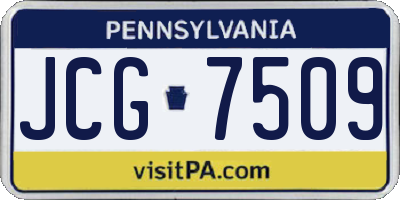 PA license plate JCG7509
