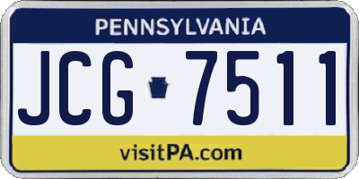 PA license plate JCG7511