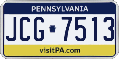 PA license plate JCG7513