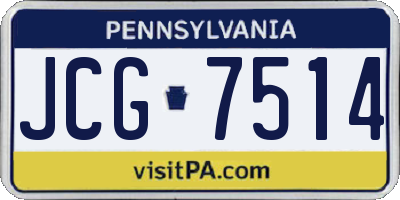 PA license plate JCG7514