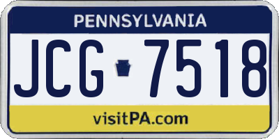 PA license plate JCG7518